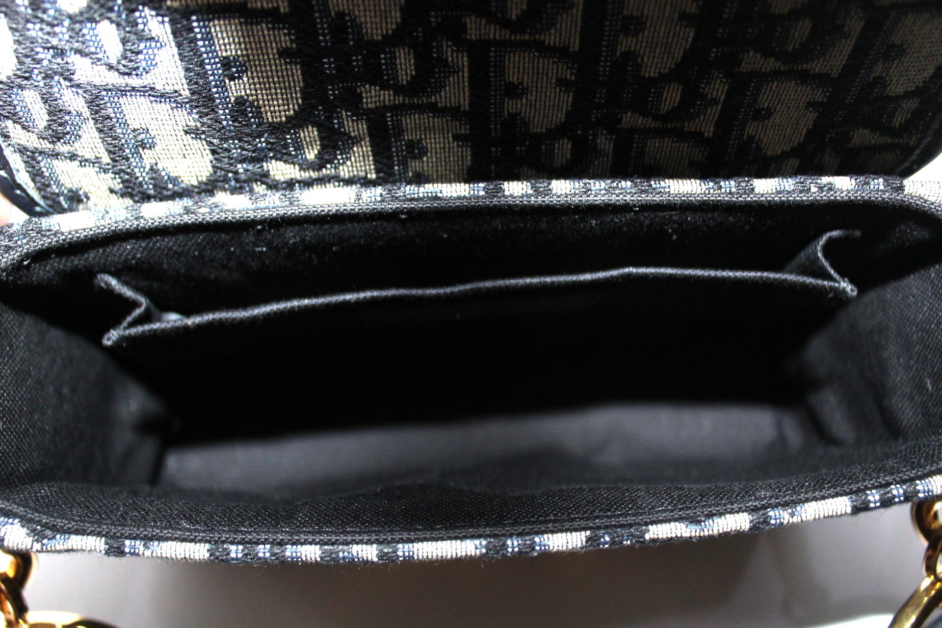 Black Dior Blue Leather 30 Montaigne Bag