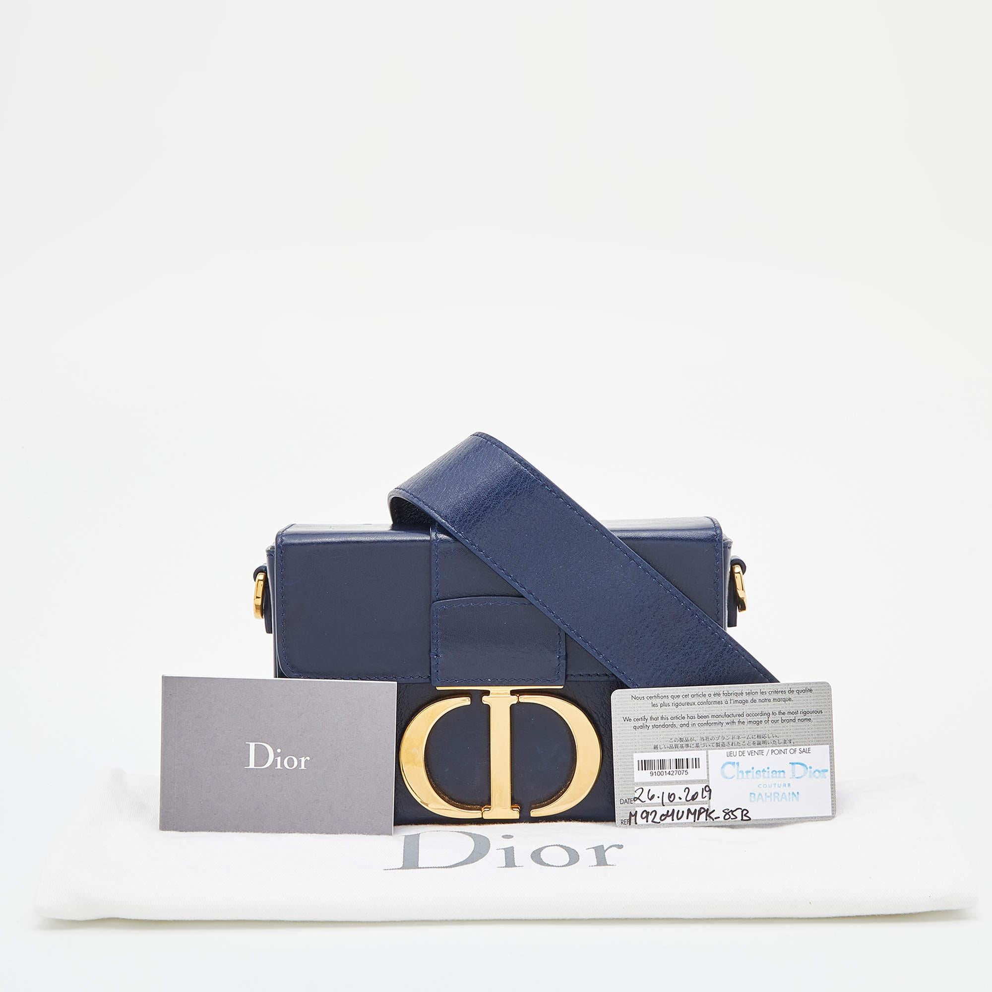 Dior Blue Leather 30 Montaigne Box Bag 7