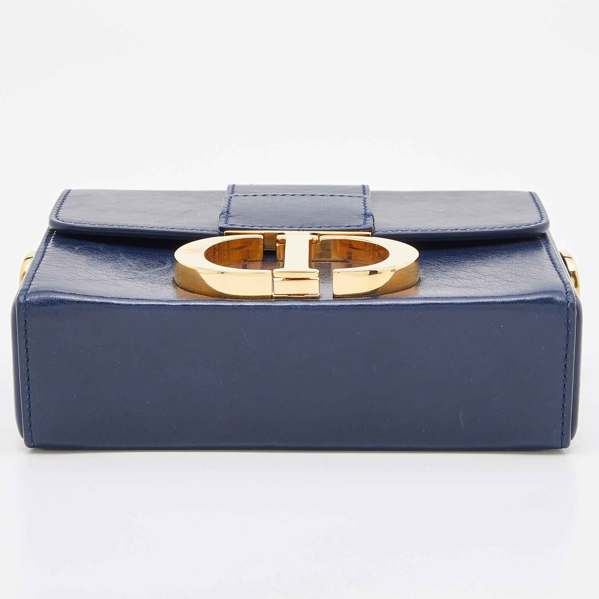 Dior Blue Leather 30 Montaigne Box Bag 1