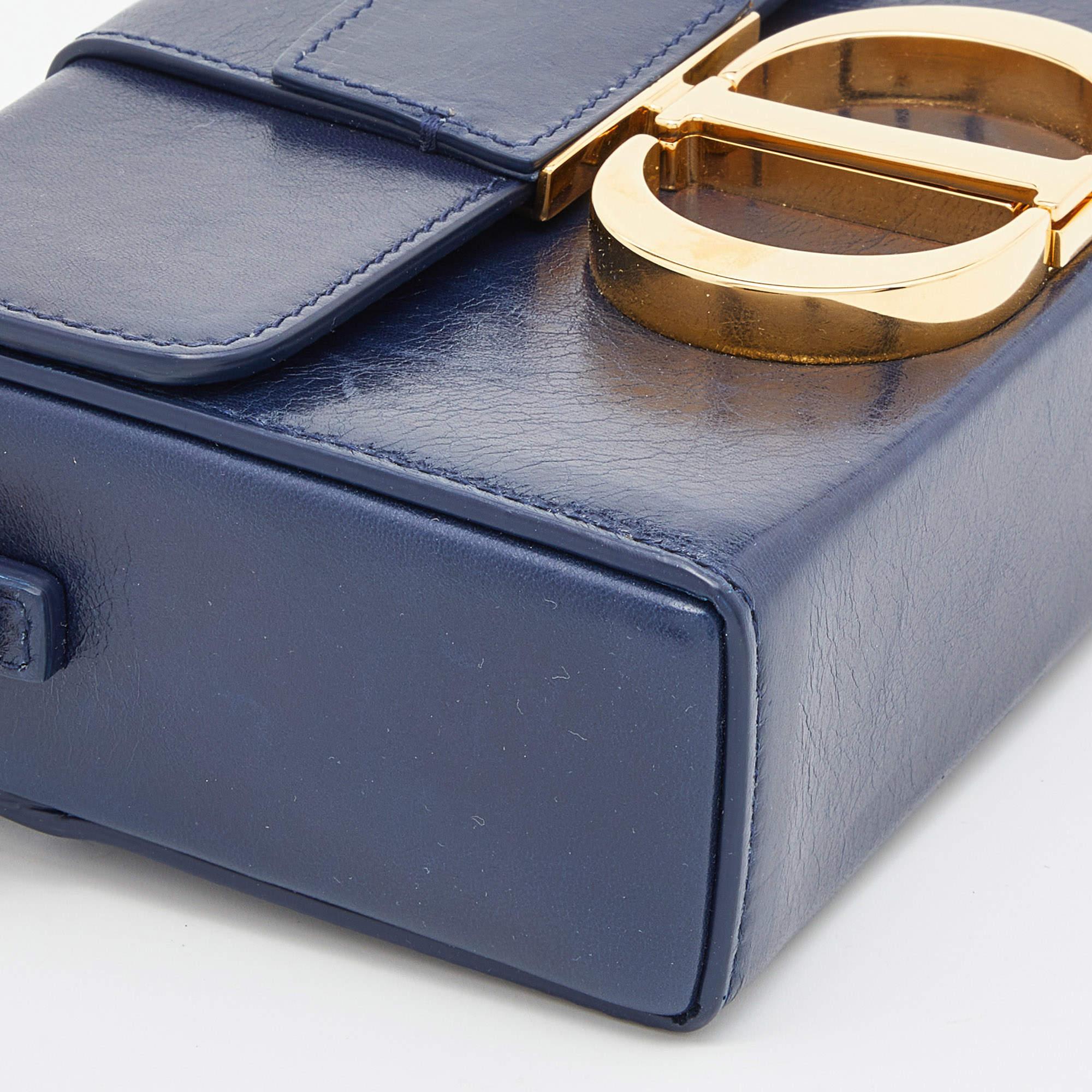 Dior Blue Leather 30 Montaigne Box Bag 2