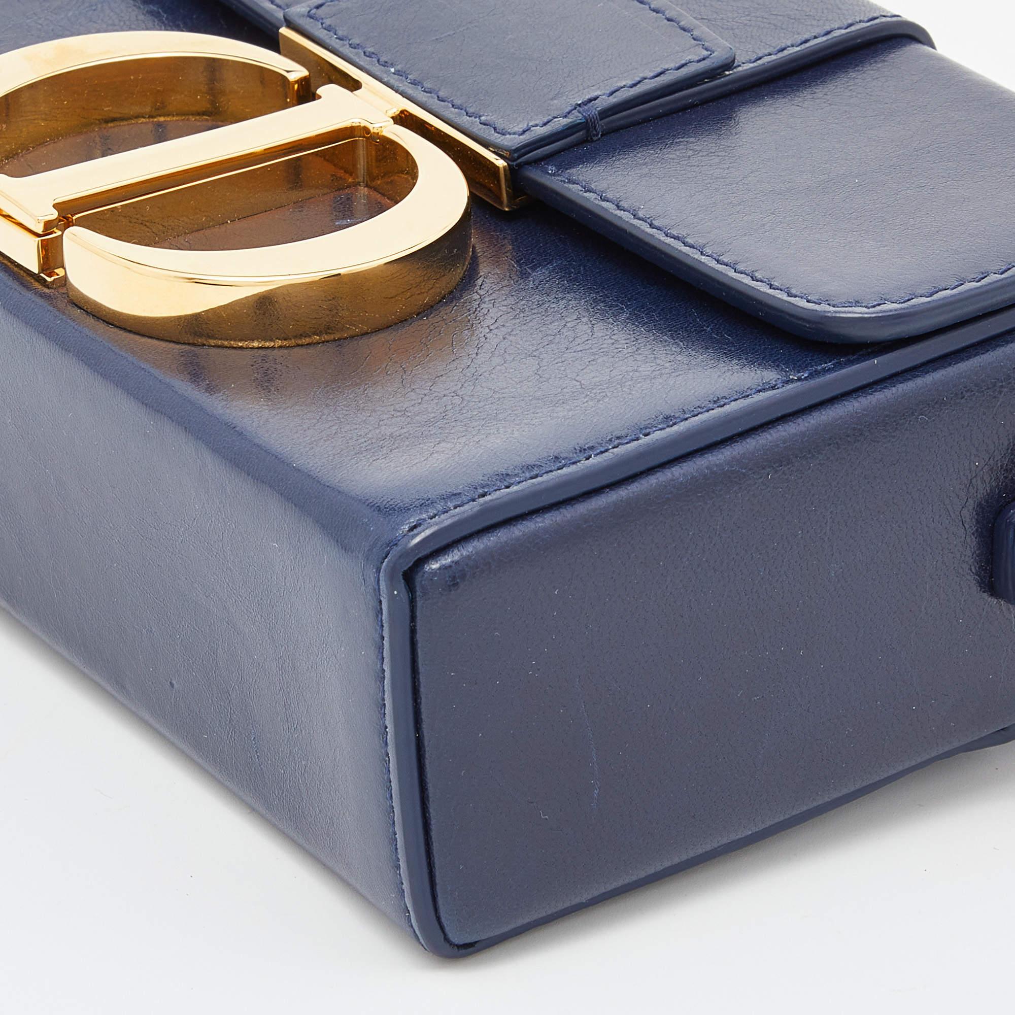 Dior Blue Leather 30 Montaigne Box Bag 3