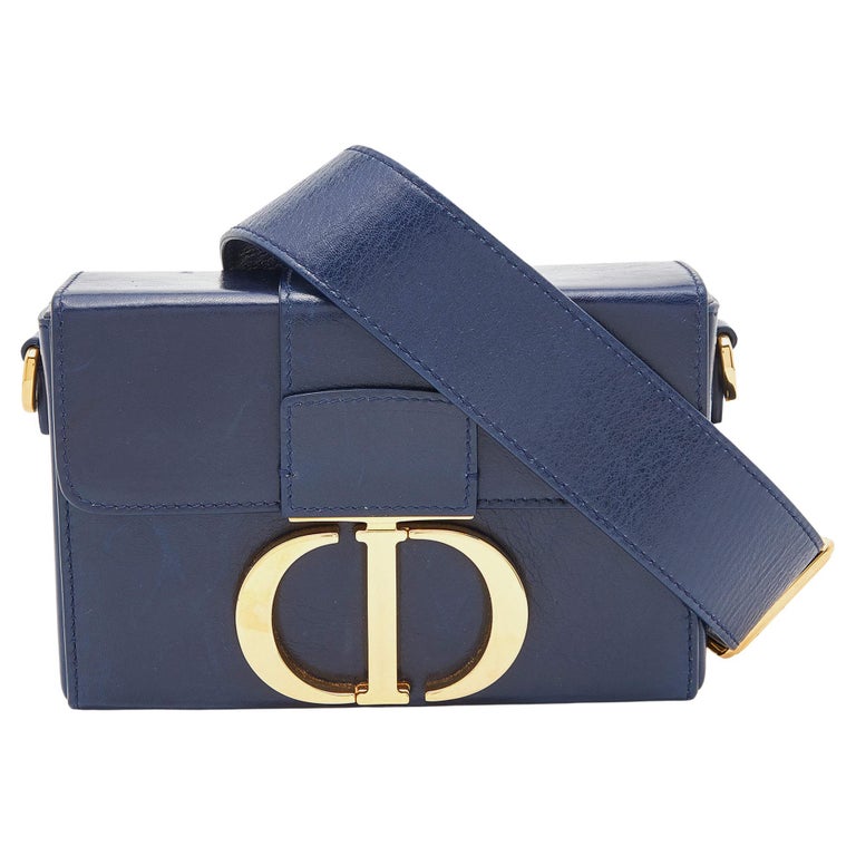 Dior Blue Leather 30 Montaigne Box Bag at 1stDibs