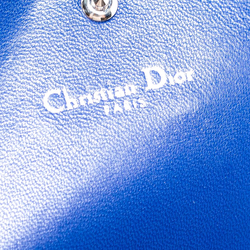 Dior Blue Leather Diorama Wallet on Chain 5