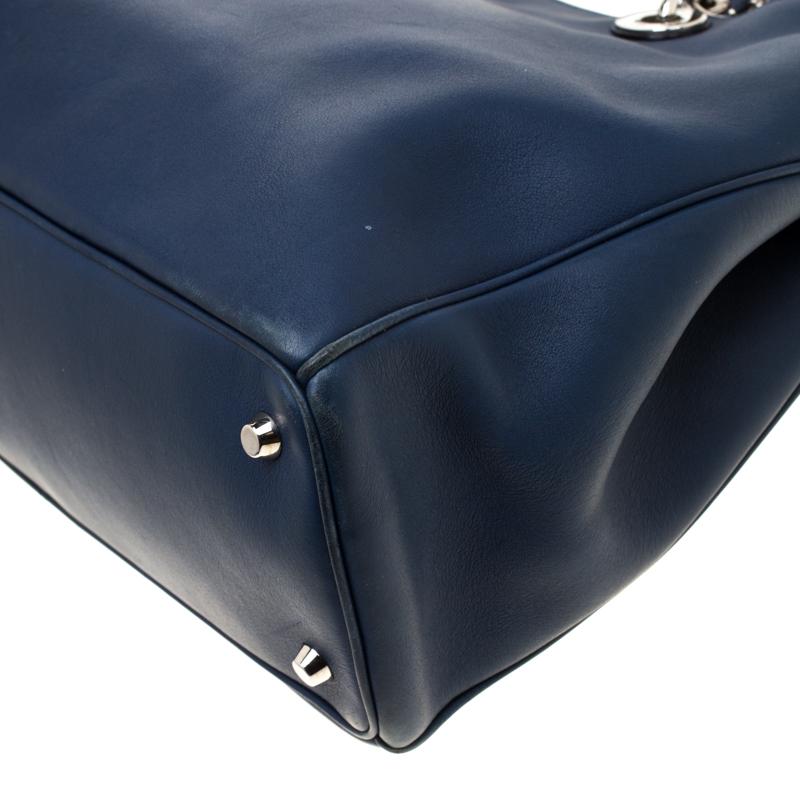 Dior Blue Leather Diorissimo Large Tote Bag 4