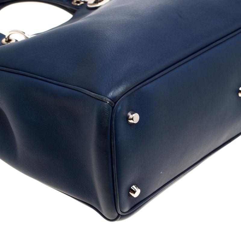 Dior Blue Leather Diorissimo Large Tote Bag 2