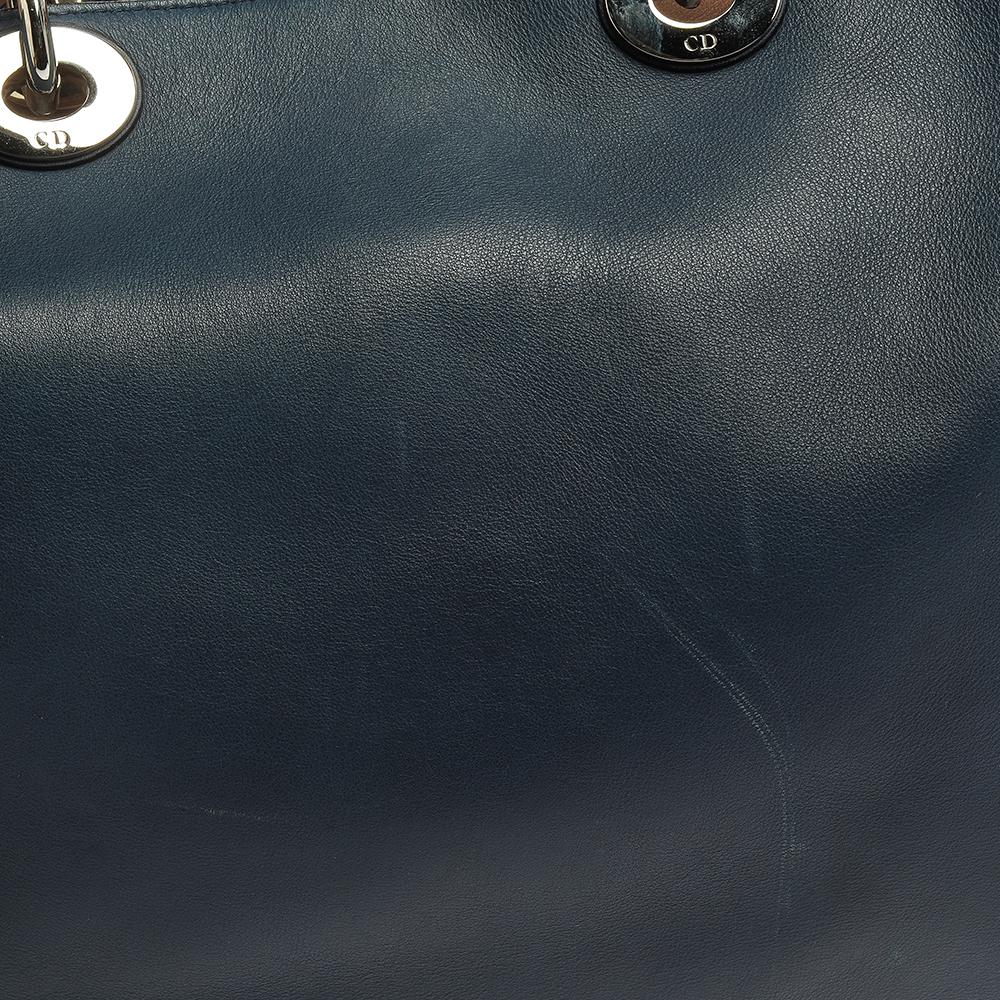 Dior Blue Leather Extra Large Diorissimo Shopper Tote 7