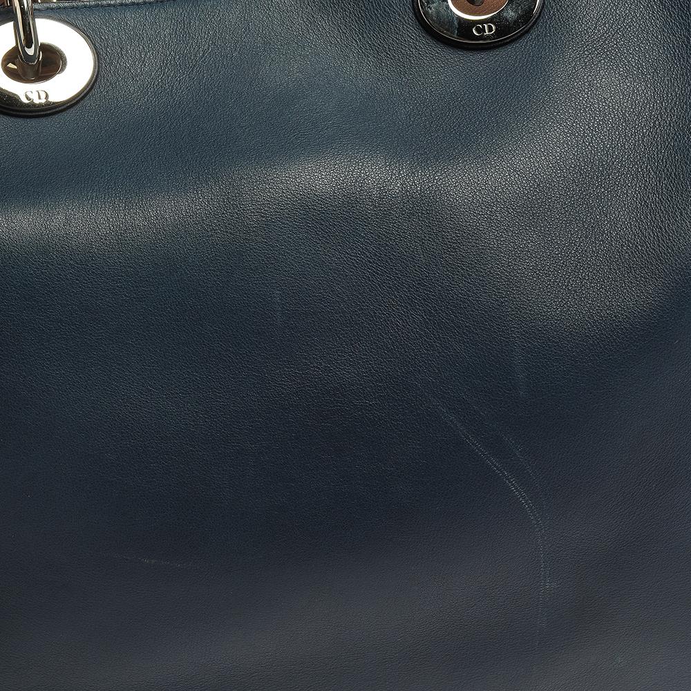 Dior Blue Leather Extra Large Diorissimo Shopper Tote 1