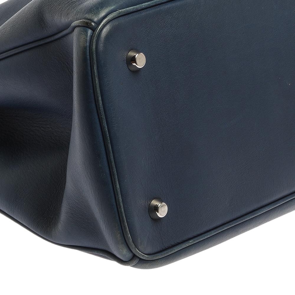 Dior Blue Leather Extra Large Diorissimo Shopper Tote 3