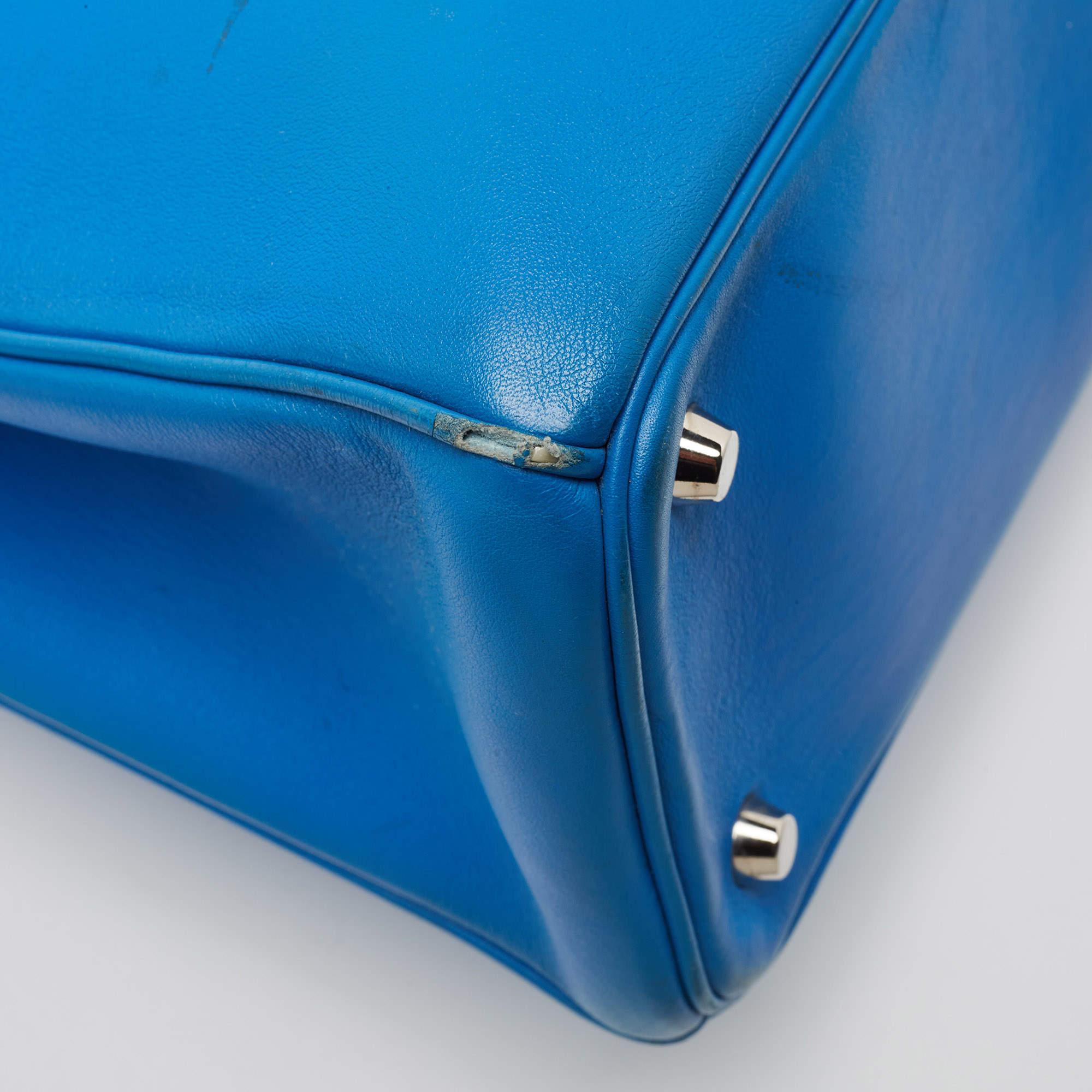 Dior Blue Leather Large Diorissimo Shopper Tote For Sale 1