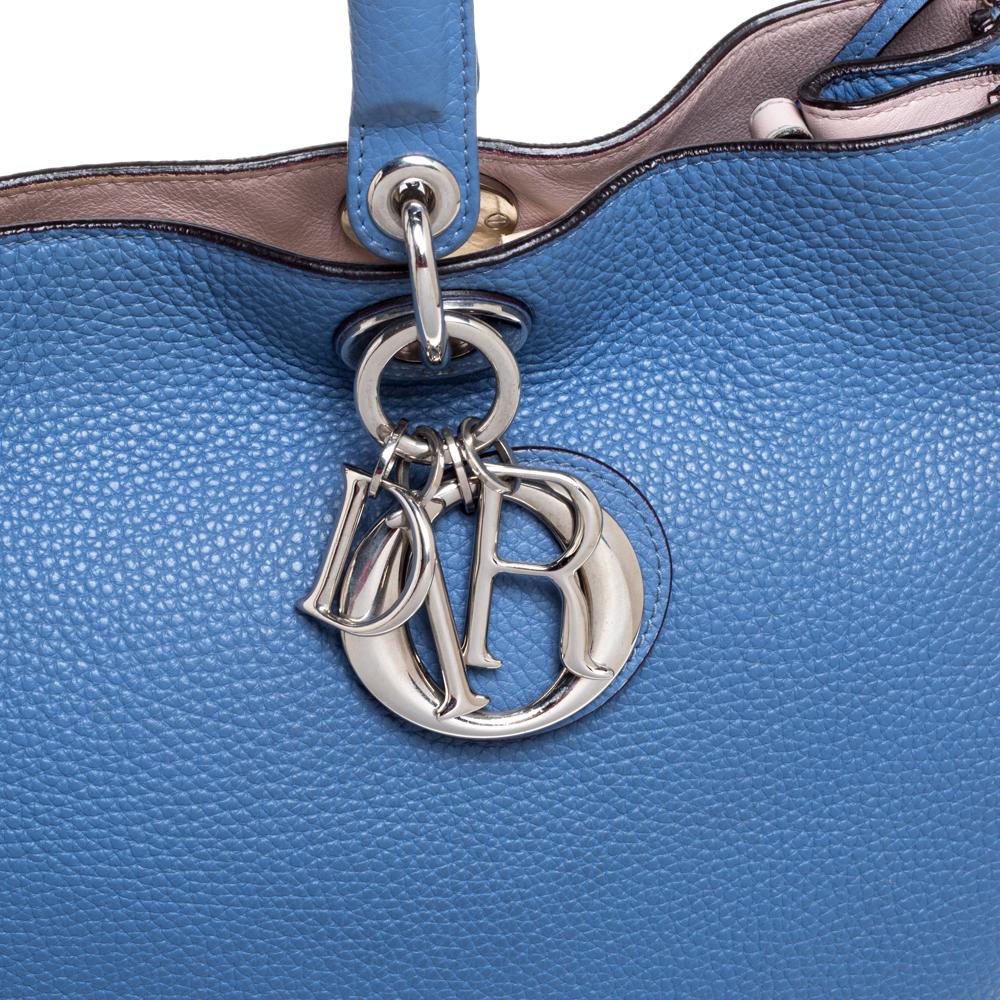 Dior Blue Leather Large Diorissimo Shopper Tote 4