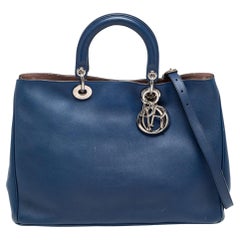 Diorissimo - Grand sac cabas en cuir bleu