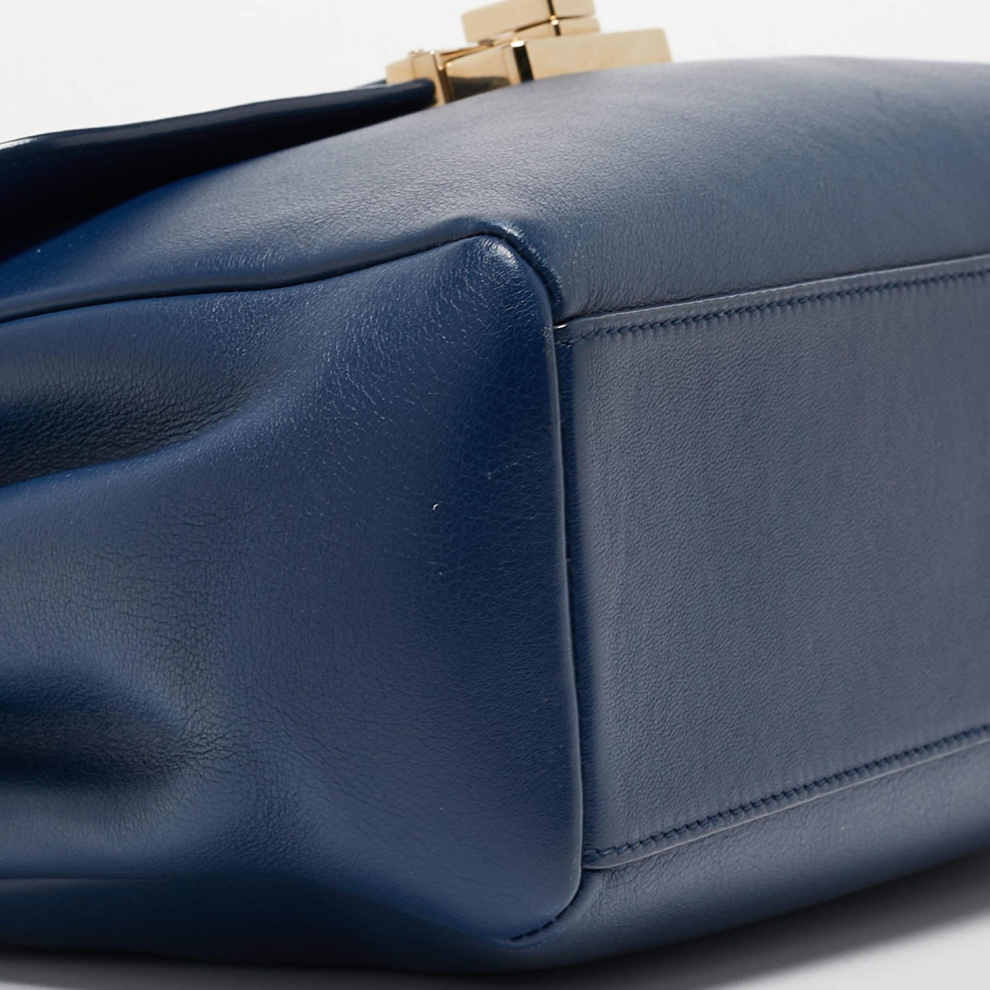 Dior Blue Leather Large Diorling Shoulder Bag For Sale 6