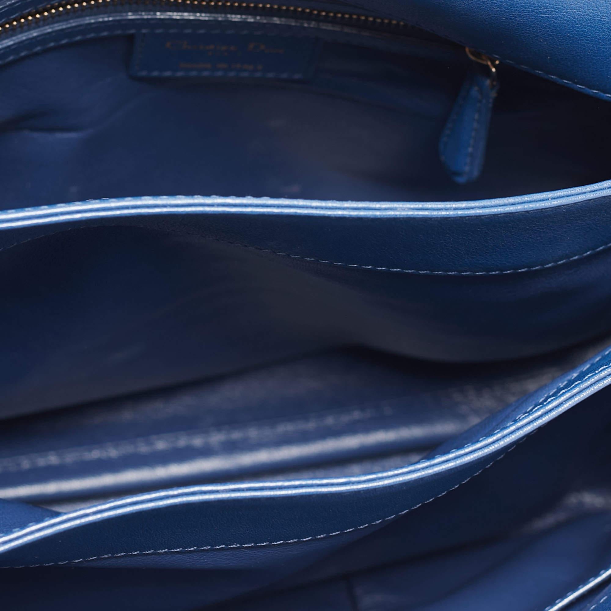 Dior Blue Leather Large Diorling Shoulder Bag For Sale 9