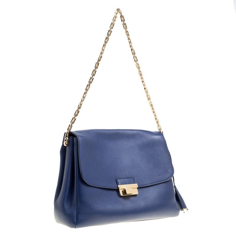 Women's Dior Blue Leather Large Diorling Shoulder Bag