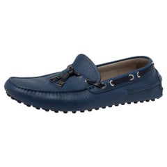 Dior Blue Leather Loafers Size 41