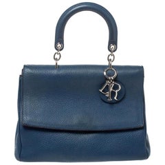 Dior Blue Leather Medium Be Dior Top Handle Bag