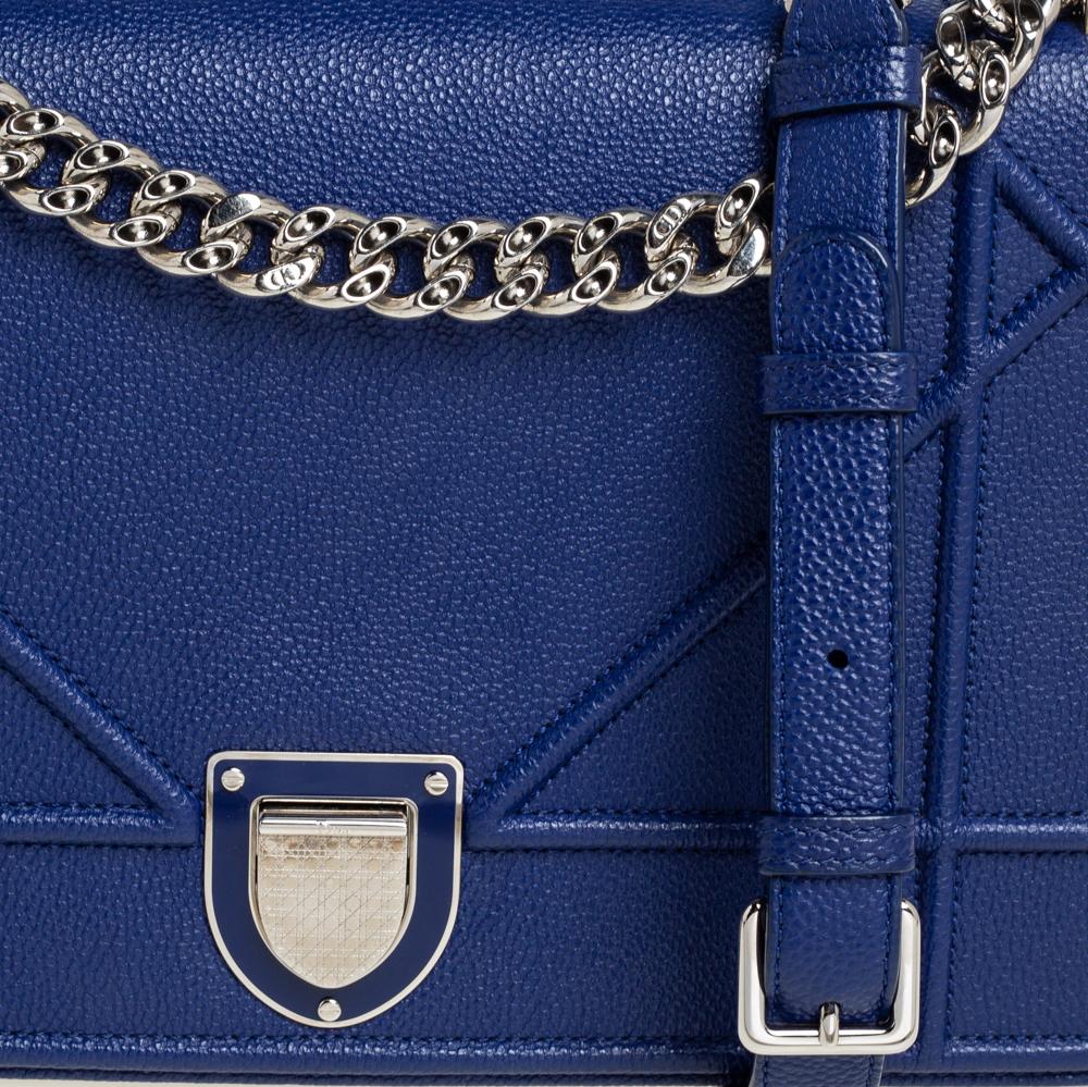 Dior Blue Leather Medium Diorama Flap Shoulder Bag 5