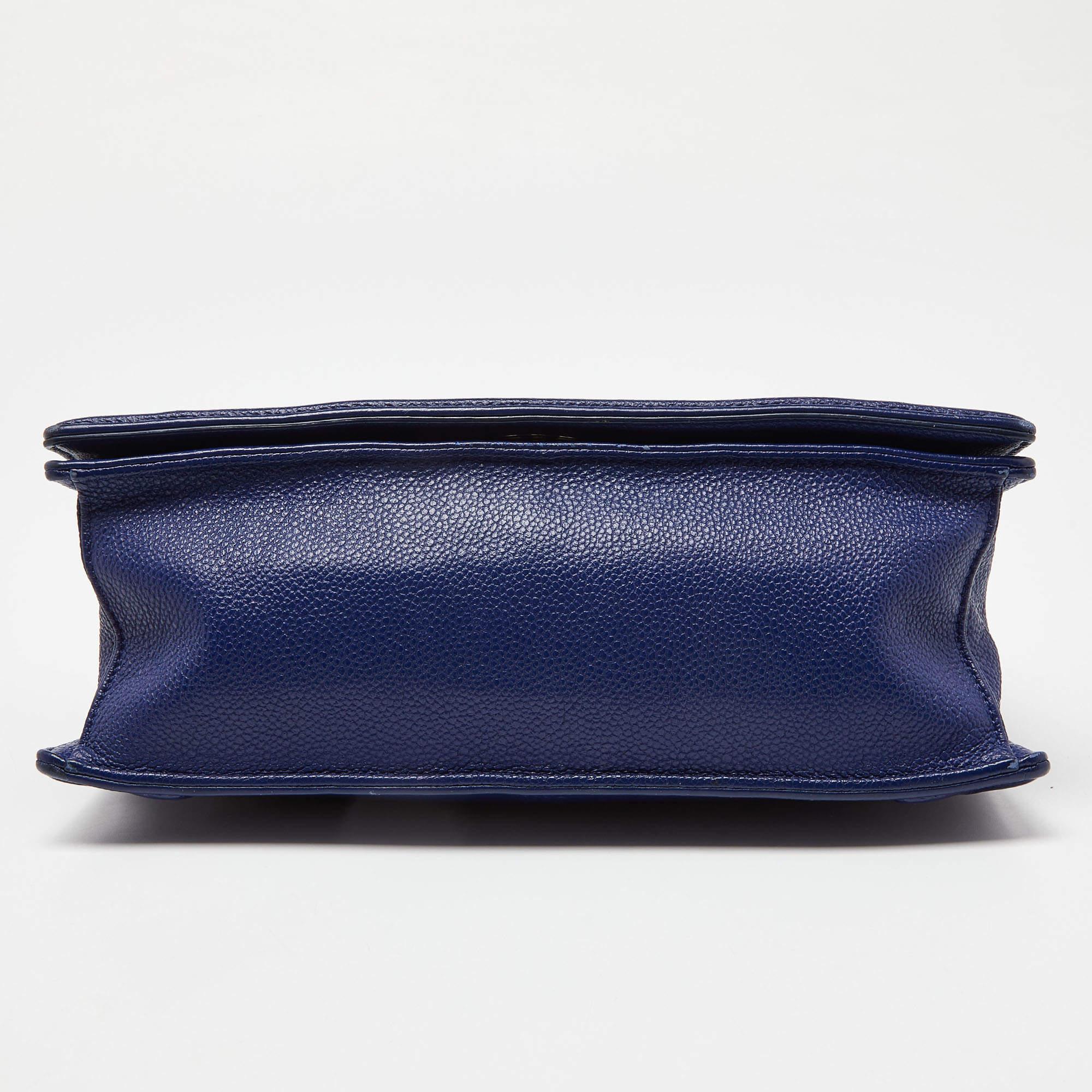 Dior Blue Leather Medium Diorama Flap Shoulder Bag en vente 7