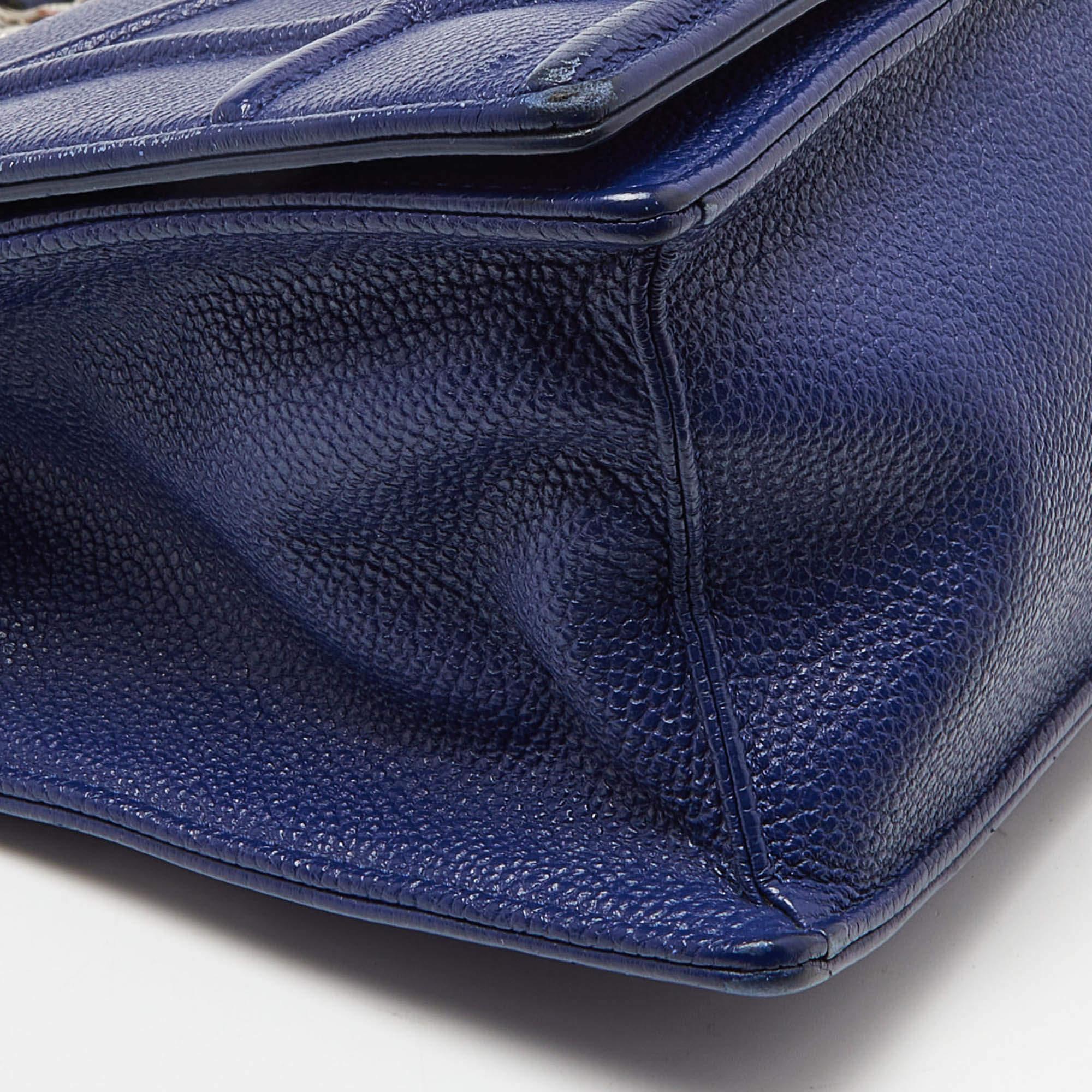 Dior Blue Leather Medium Diorama Flap Shoulder Bag en vente 4