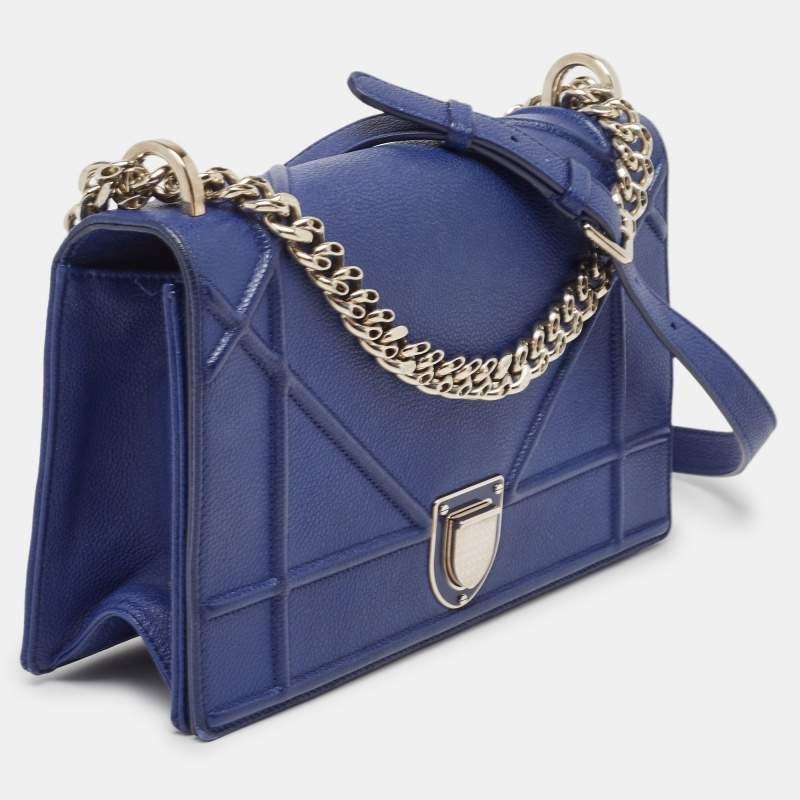 Bolso mediano Diorama de piel azul Azul