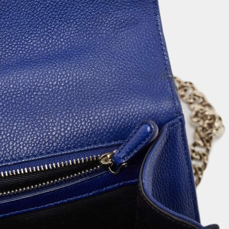 Bolso mediano Diorama de piel azul 1