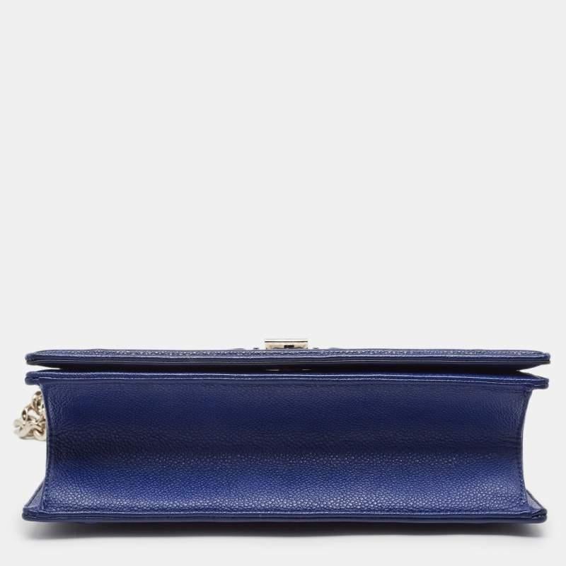 Bolso mediano Diorama de piel azul 3