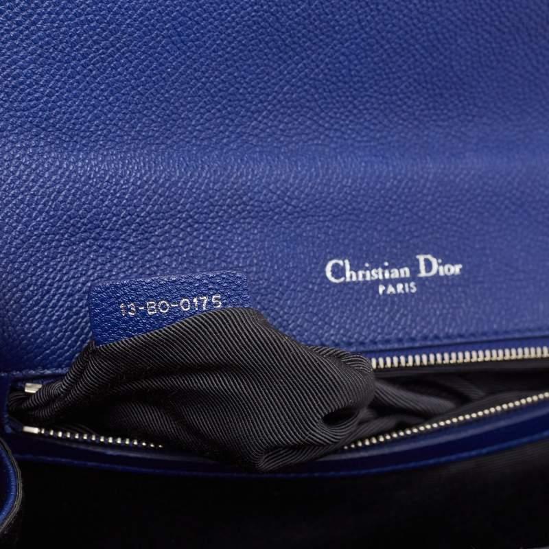 Bolso mediano Diorama de piel azul 4
