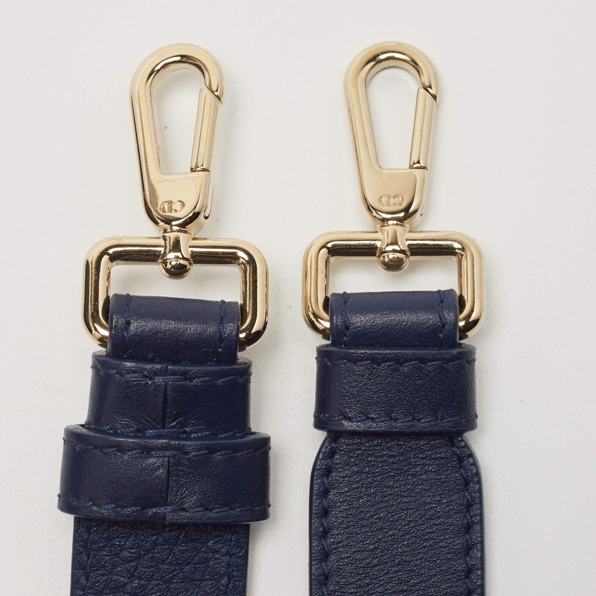 Dior Blue Leather Medium Diorever Bag For Sale 5