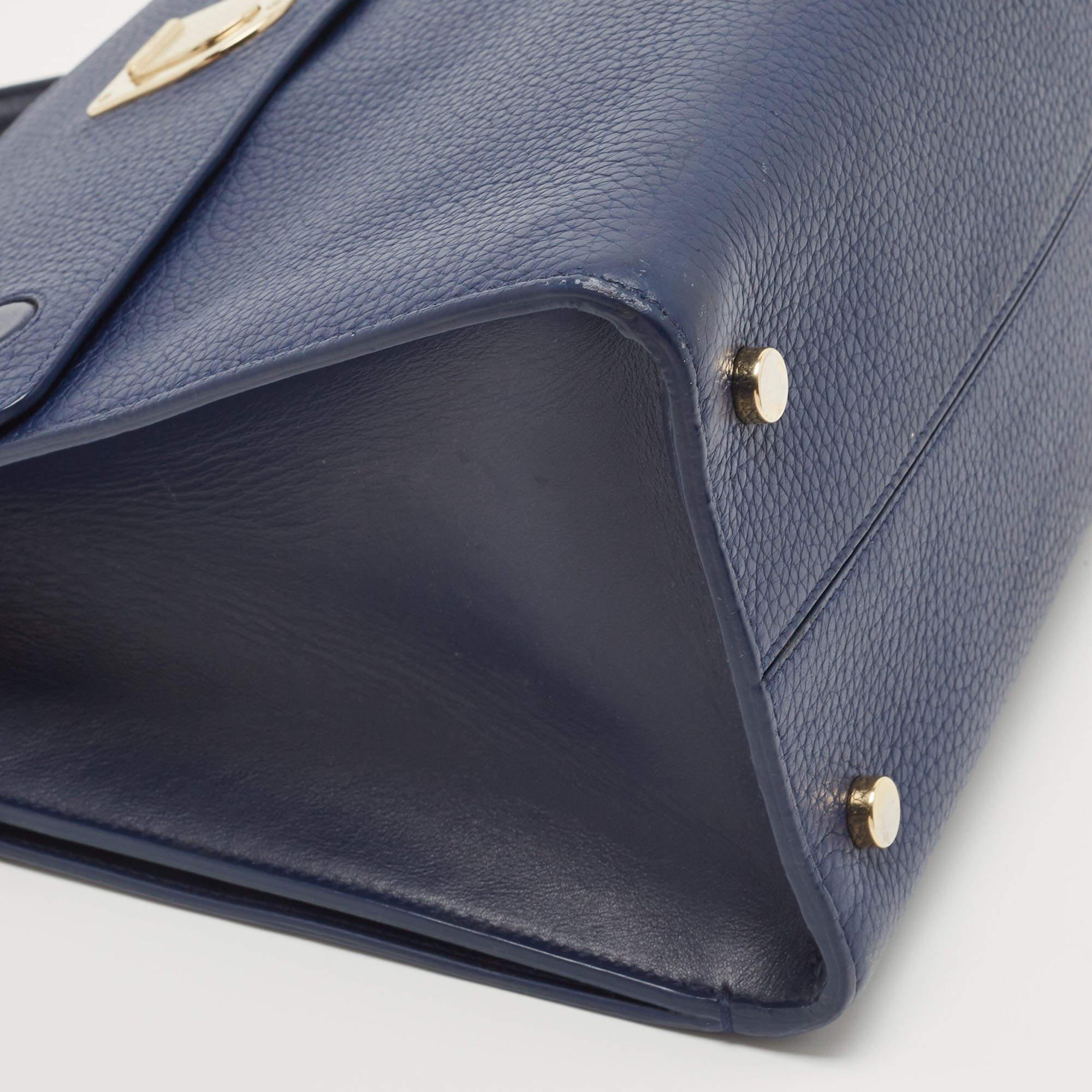 Dior Blue Leather Medium Diorever Bag For Sale 8