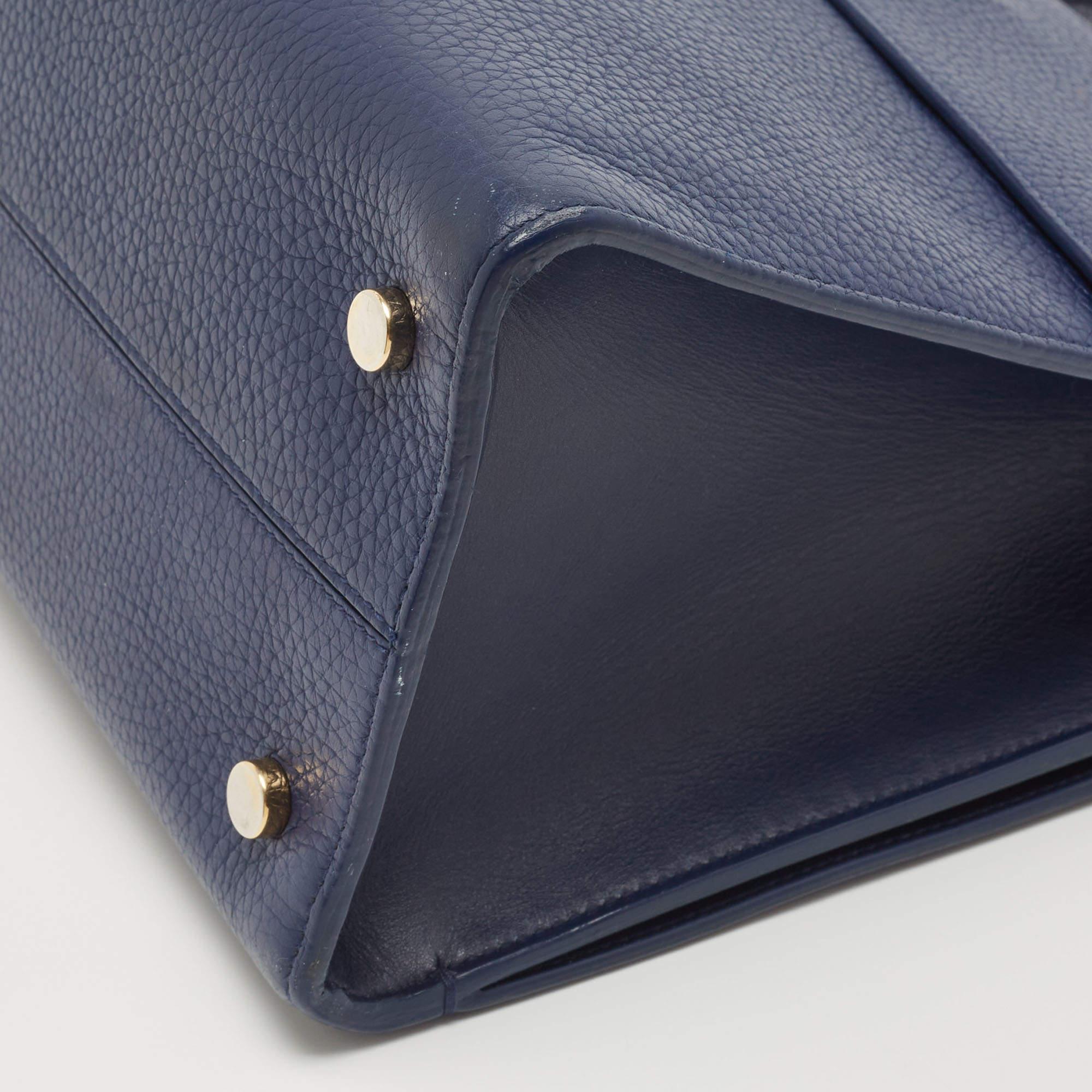 Dior Blue Leather Medium Diorever Bag For Sale 9