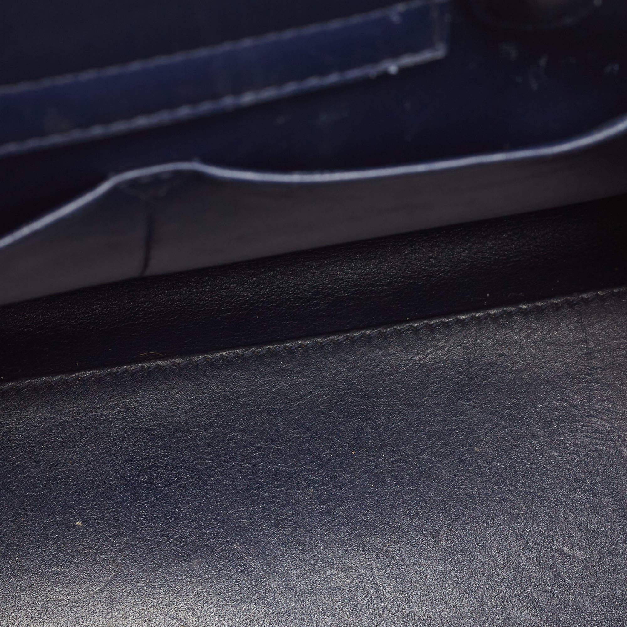 Dior Blue Leather Medium Diorever Bag For Sale 14