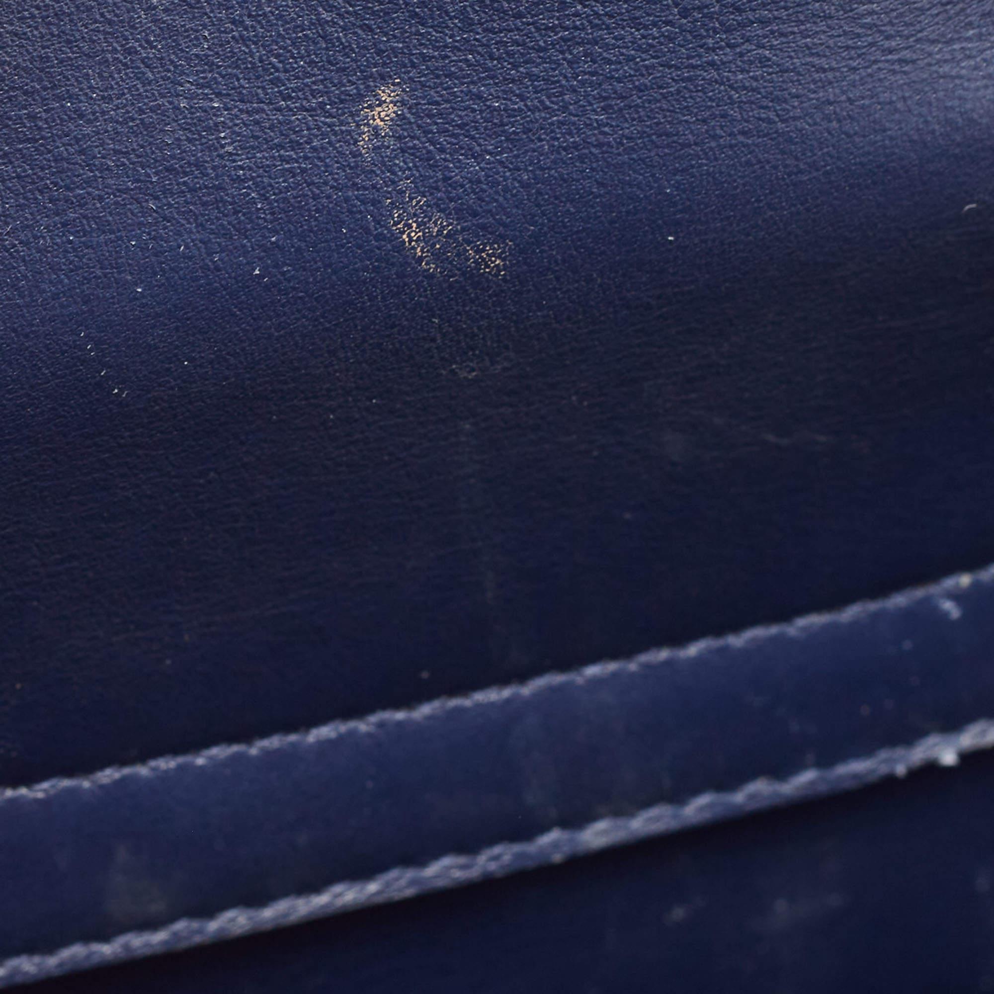 Dior Blue Leather Medium Diorever Bag For Sale 15