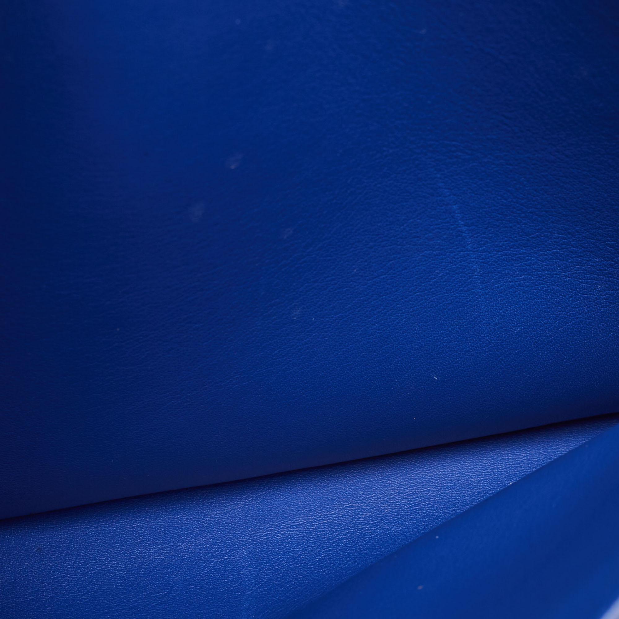 Diorever Tragetasche aus blauem Leder Medium im Angebot 6