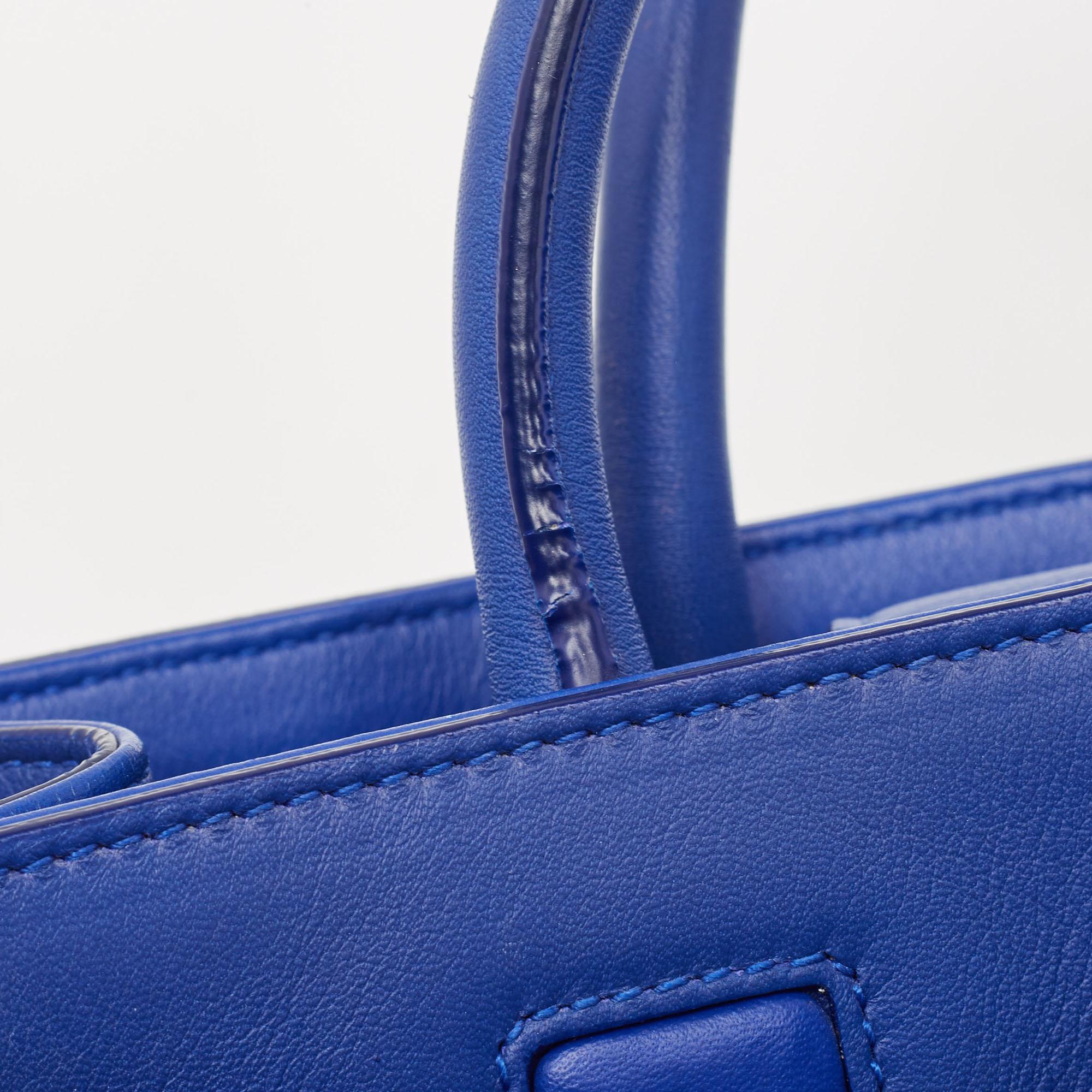 Dior Blue Leather Medium Diorever Tote For Sale 7