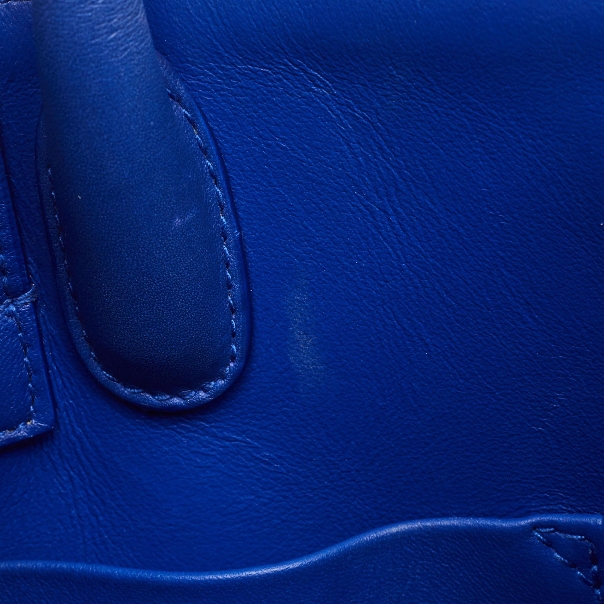 Dior Blue Leather Medium Diorever Tote For Sale 8