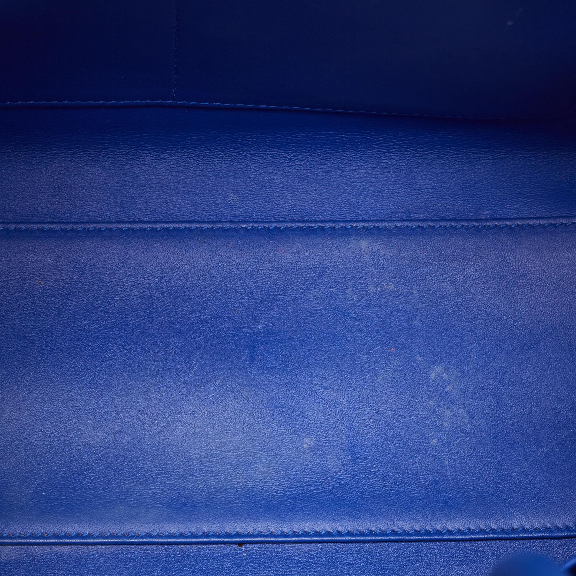 Diorever Tragetasche aus blauem Leder Medium Damen im Angebot