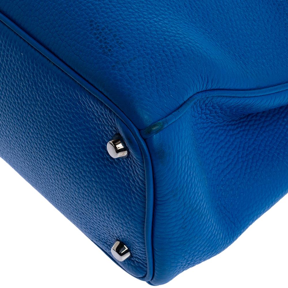 Dior Blue Leather Medium Diorissimo Shopper Tote In Good Condition In Dubai, Al Qouz 2