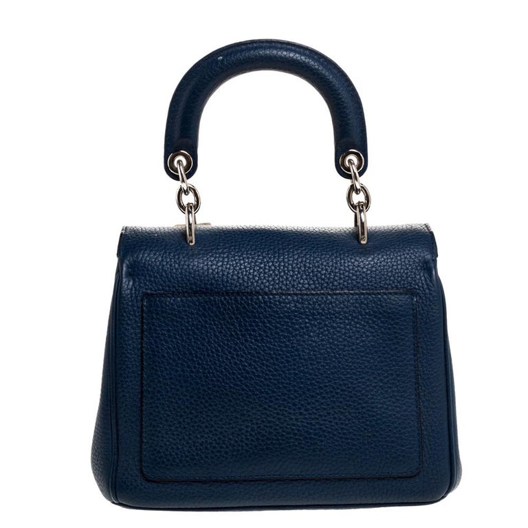 Dior Blue Leather Mini Be Dior Top Handle Bag at 1stDibs