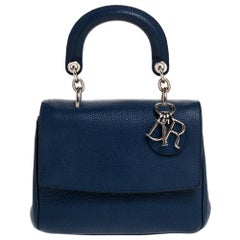 Dior Blue Leather Mini Be Dior Top Handle Bag