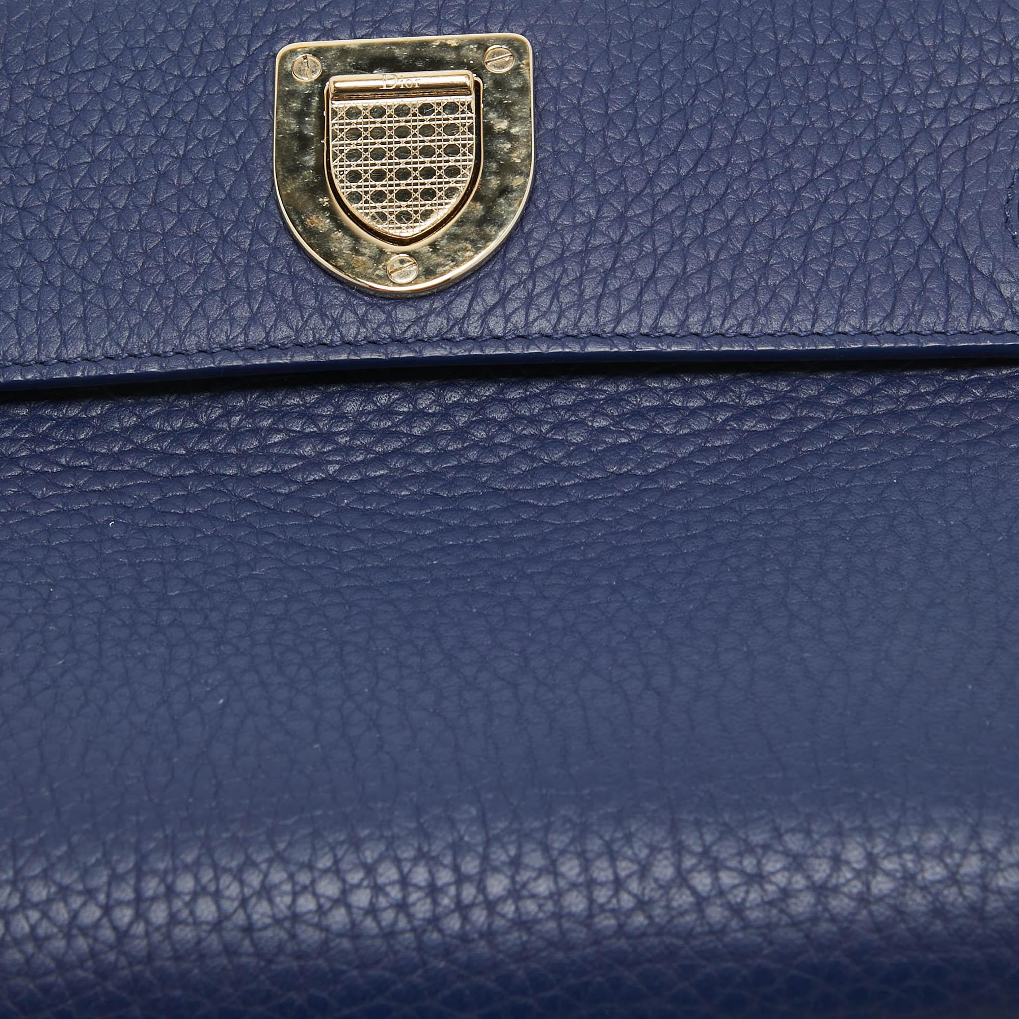 Dior Blue Leather Mini Diorever Top Handle Bag 7