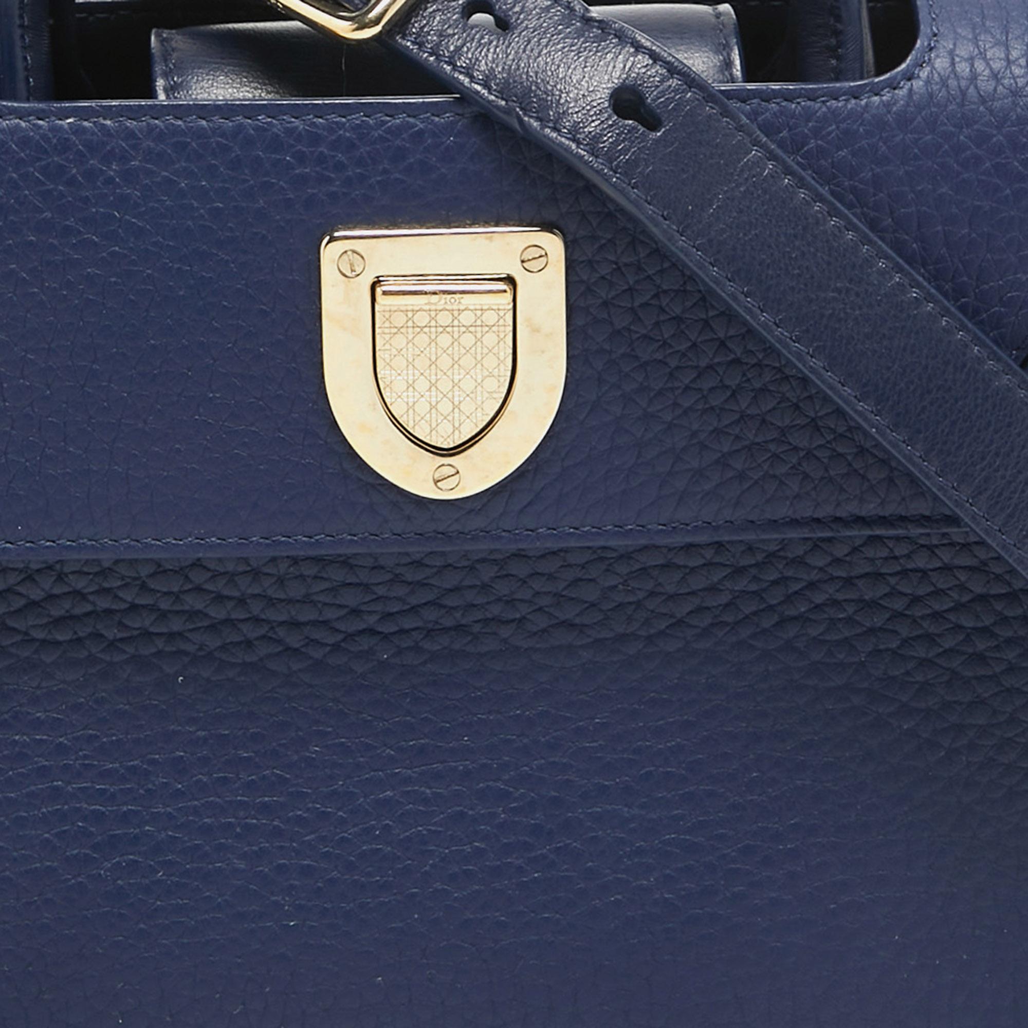 Dior Blue Leather Mini Diorever Top Handle Bag 2