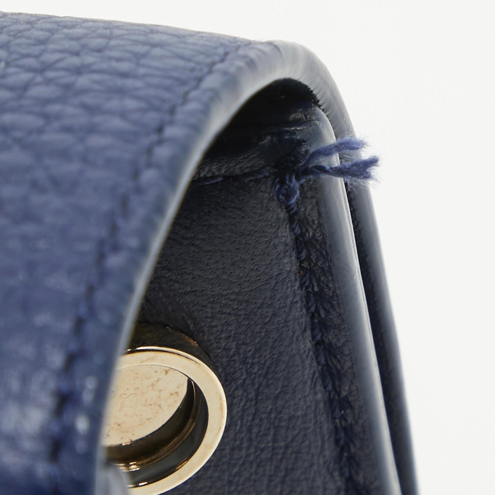 Dior Blue Leather Mini Diorever Top Handle Bag 3