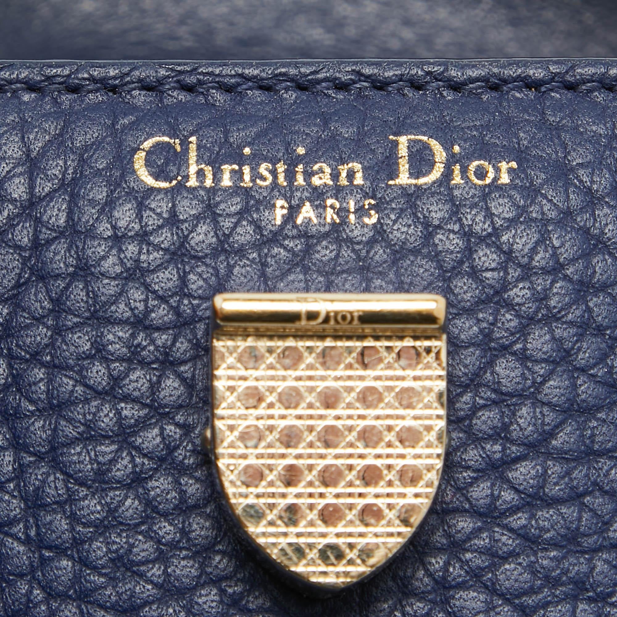 Dior Blue Leather Mini Diorever Top Handle Bag 4