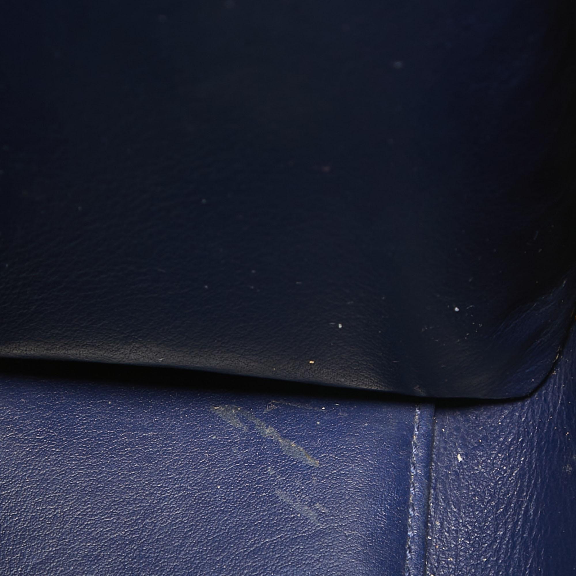 Dior Blue Leather Mini Diorever Top Handle Bag 5