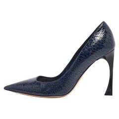 Dior Blue Leather Pointed Toe Pumps Size 38.5