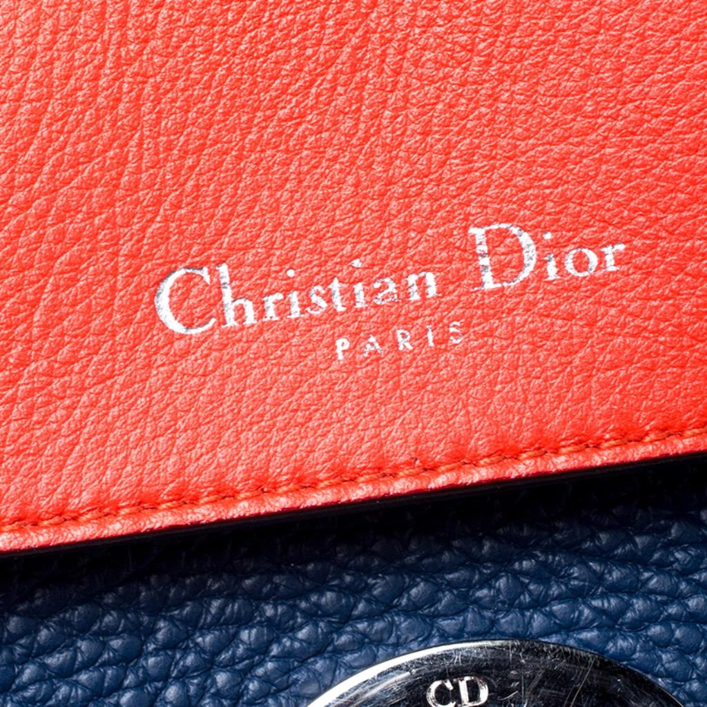 Dior Blue Leather Small Be Dior Flap Top Handle Bag 6