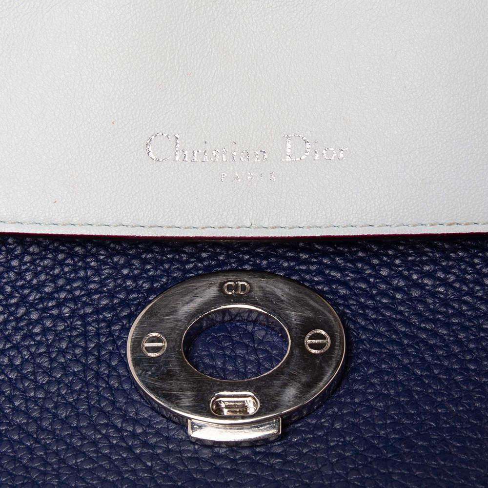 Dior Blue Leather Small Be Dior Flap Top Handle Bag 6