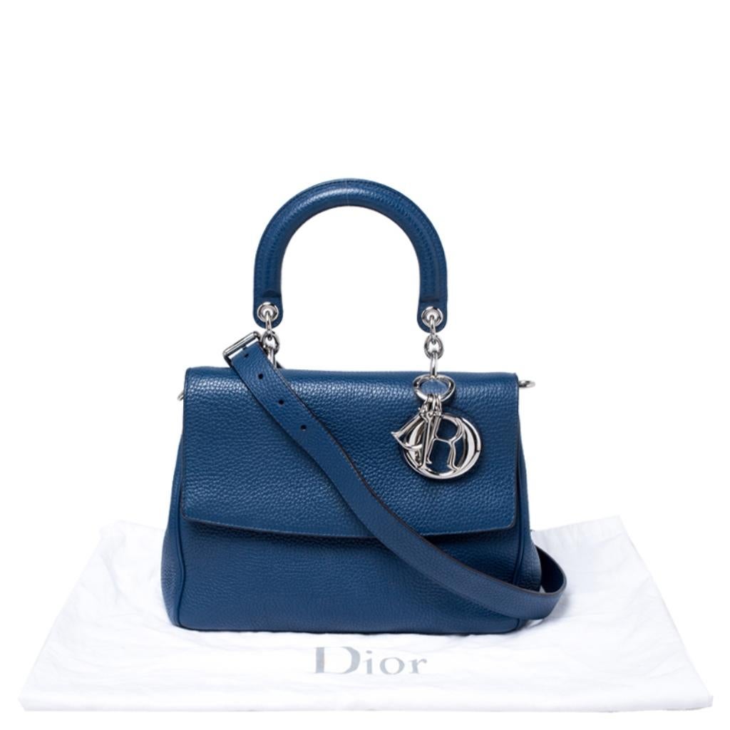 Dior Blue Leather Small Be Dior Flap Top Handle Bag 7