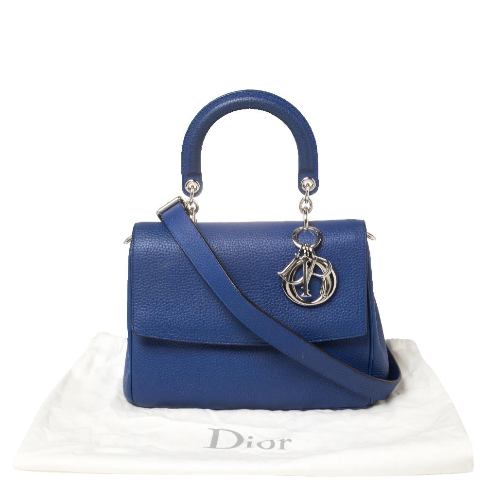 Dior Blue Leather Small Be Dior Flap Top Handle Bag 5