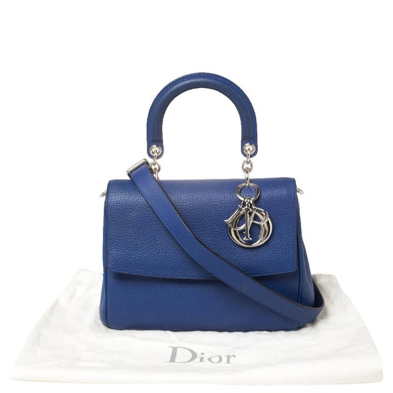 Dior Blue Leather Small Be Dior Flap Top Handle Bag at 1stDibs